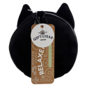 Poduszka z maską na oczy - czarny kot - podróżna lub pracowa