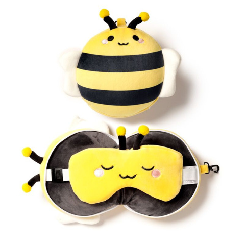 Poduszka z maską na oczy - pszczoła - podróżna lub pracowa