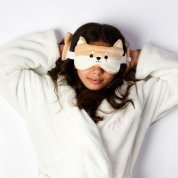 Poduszka z maską na oczy - Shiba-Inu - podróżna lub pracowa