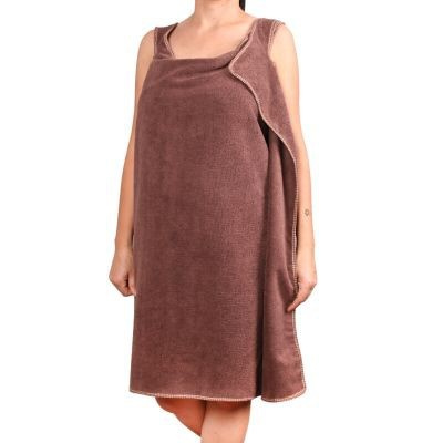 Ręcznik ze szlafrokiem - 2w1 [ręczniko-szlafrok] - brązowy