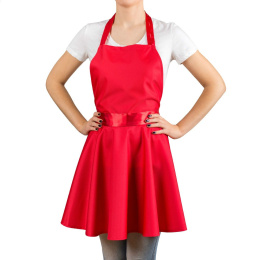 Elegancki fartuszek kuchenny Nitly- sukienka - kolor czerwony