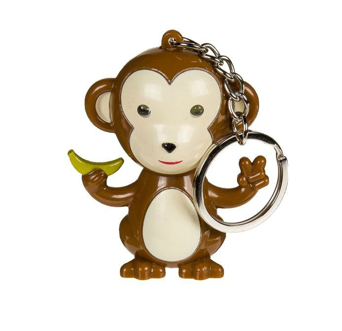 Brelok małpka -z dźwiękiem i światełkiem LED
