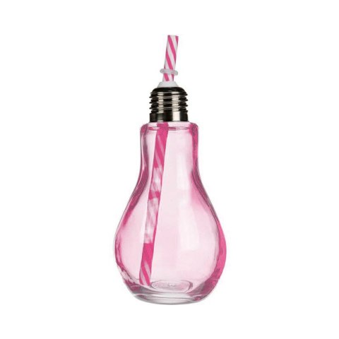 Kubek do drinków - kolorowa żarówka ze słomką - 175 ml [niebieska]