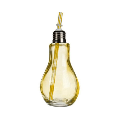 Kubek do drinków - kolorowa żarówka ze słomką - 175 ml [niebieska]