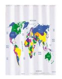 Zasłona prysznicowa - mapą polityczną świata