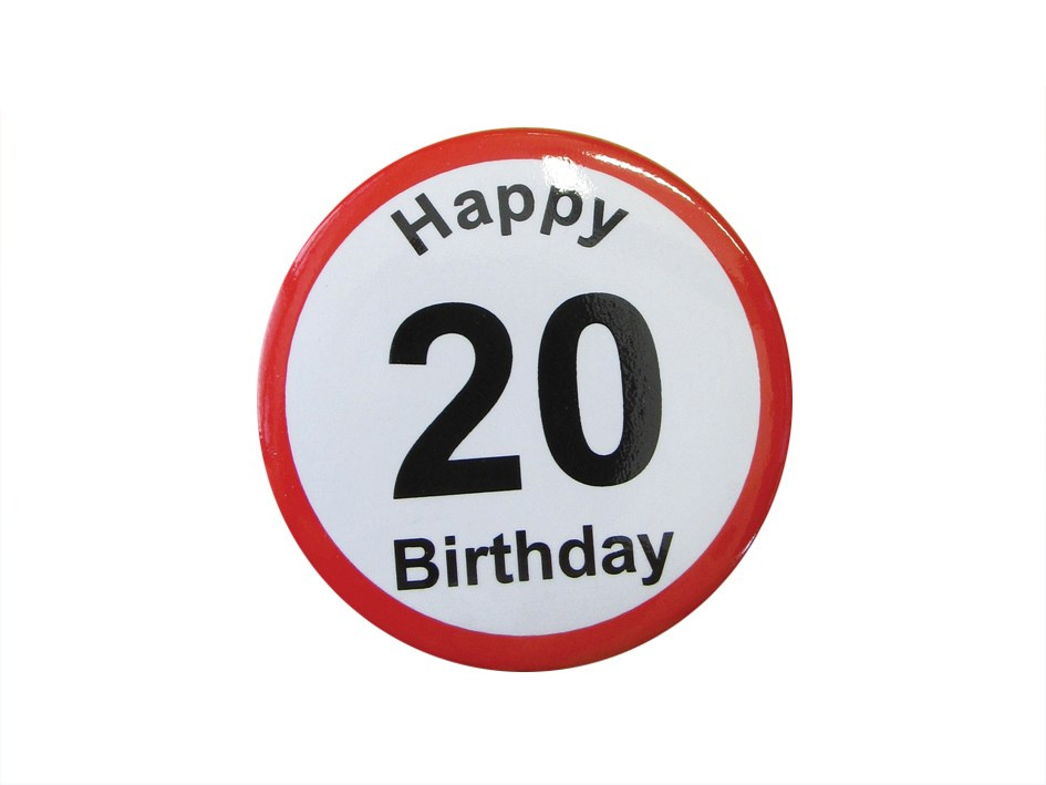 Przypinka urodzinowa - 20 urodziny