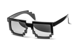 Okulary pikselowe - czarne lustrzane