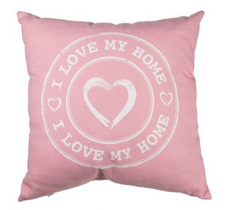 Poduszka - 'I love my home' - różowa