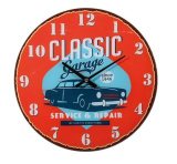 Szklany zegar - Classic Garage