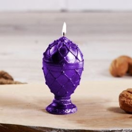 Świeca jajo Faberge XXL - fioletowy metaliczny