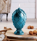 Świeca jajo Faberge XXL - niebieski metaliczny