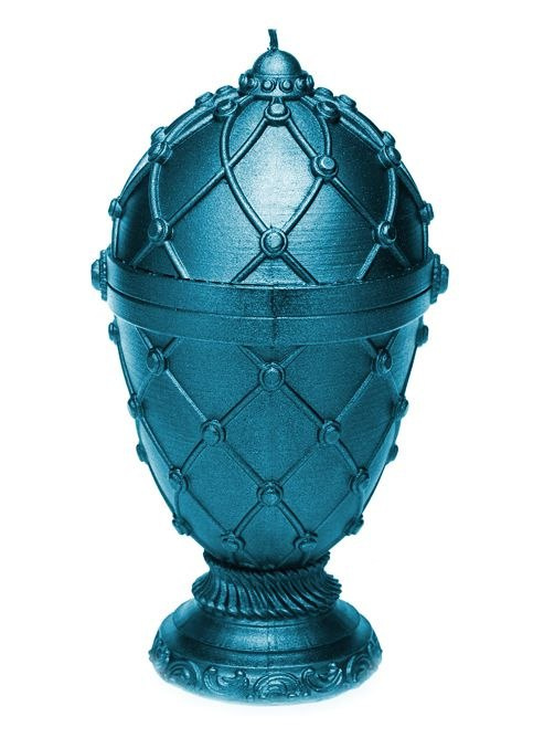 Świeca jajo Faberge XXL - niebieski metaliczny