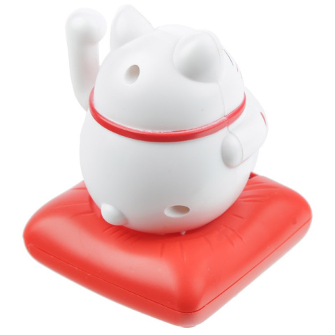 Maneki-neko - solarny kot szczęścia - mały [biały]