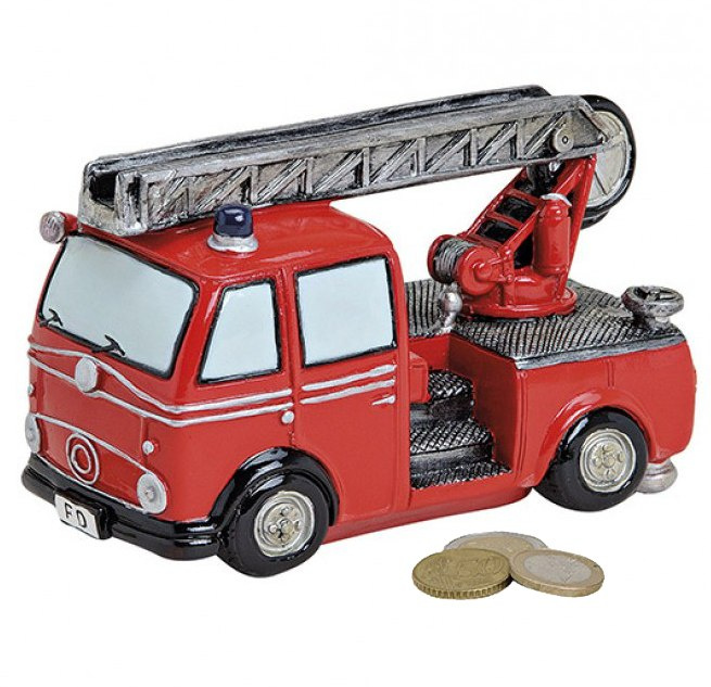 Skarbonka - czerwony wóz strażacki