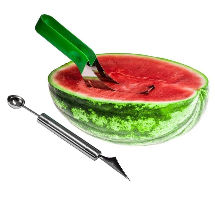 Nóż do arbuza + dekoracyjna wykrawaczka do owoców