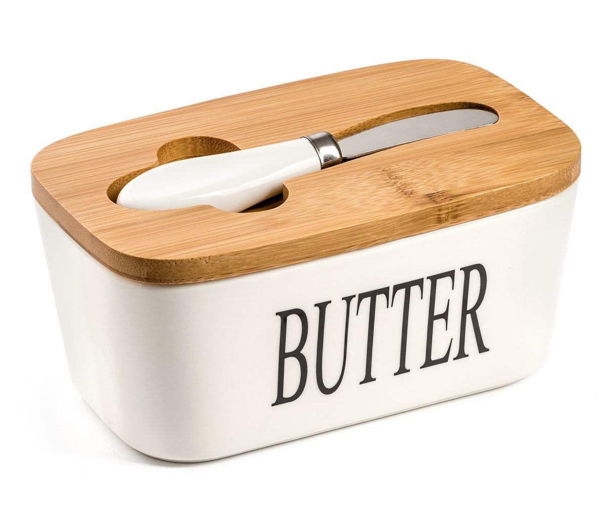 Ceramiczna maselniczka BUTTER z nożem do masła