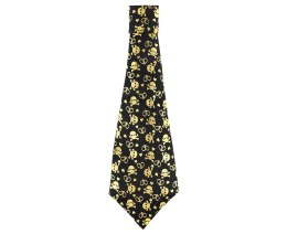 Krawat imprezowy - złote czaszki