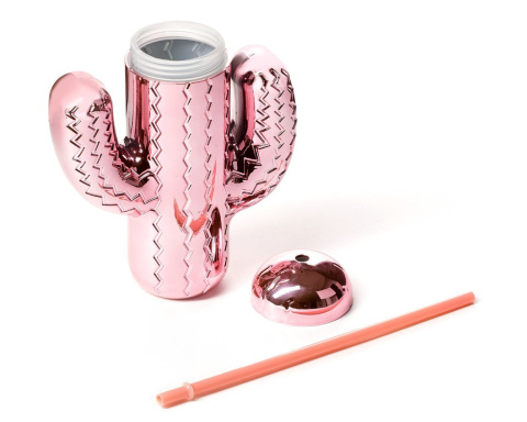 Kubek do drinków ze słomką - kaktus