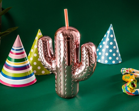 Kubek do drinków ze słomką - kaktus