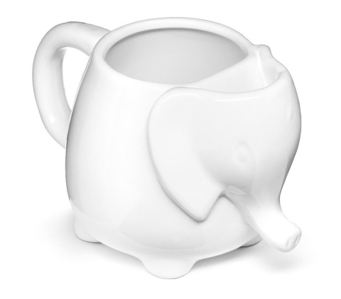 Kubek słoń z miejscem na torebkę herbaty - biały