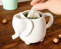 Kubek słoń z miejscem na torebkę herbaty - biały