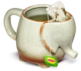 Kubek słoń z miejscem na torebkę herbaty - szary