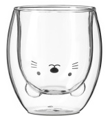 Szklanka z podwójnego szkła - kot