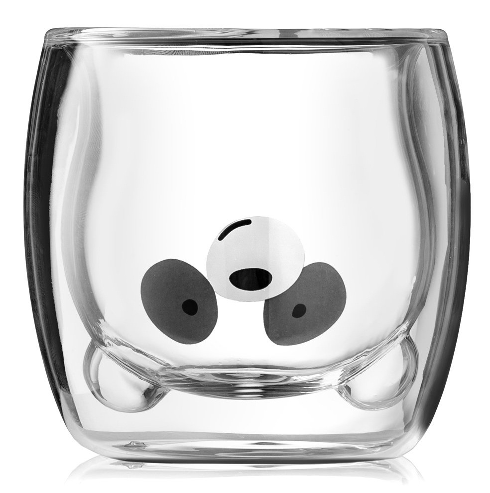 Szklanka z podwójnego szkła - panda