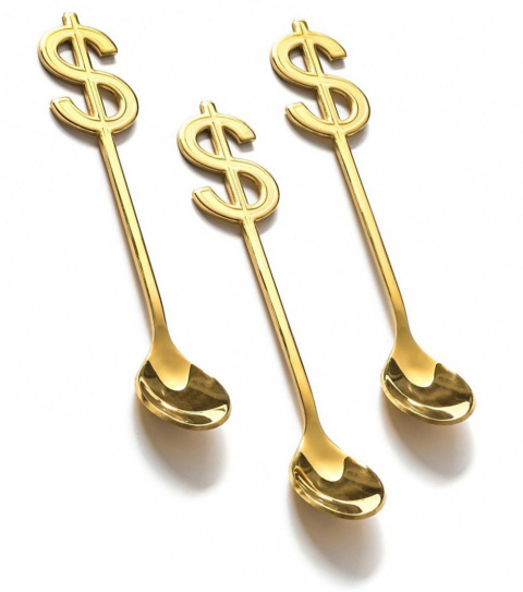 Łyżeczki na bogato - dolary