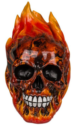 Skarbonka - czaszka w ogniu