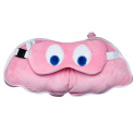Poduszka z maską na oczy - Pac-man - różowy duch - podróżna lub pracowa