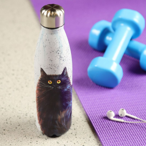Butelka termiczna - czarny kot