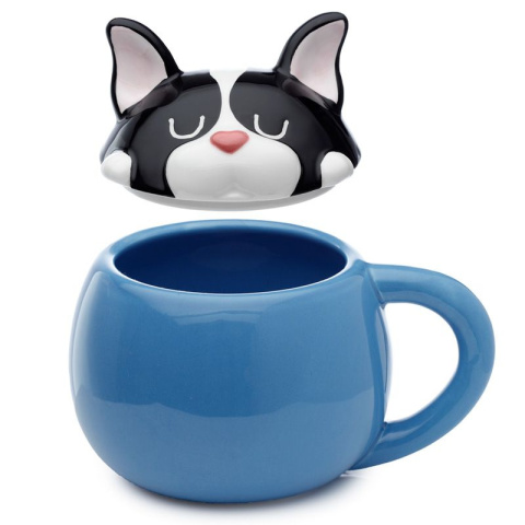 Kubek z pokrywką - buldog