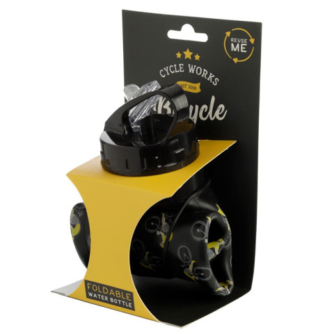 Silikonowa składana butelka ze słomką - rowerzyści