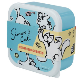 Zestaw 3 pudełek - lunch box - Kot Simona - wzór II