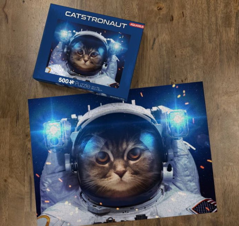 Puzzle - kot - astronauta