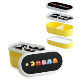 Zestaw pudełek bento ze sztućcami - lunch box - Pac - Man