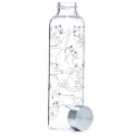 Szklana butelka z pokrowcem - kocie życie