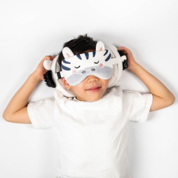 Poduszka z maską na oczy - zebra - podróżna lub pracowa