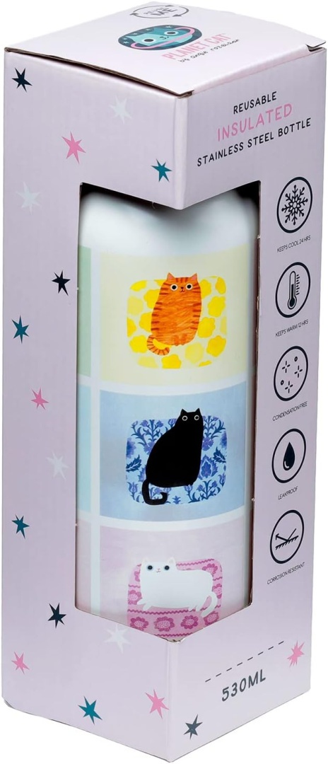 Butelka termiczna - planeta kotów