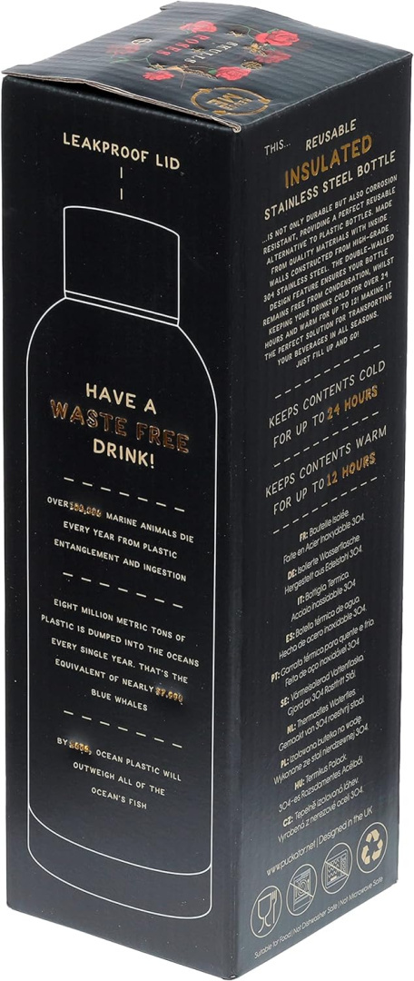 Butelka termiczna - czaszki i roże