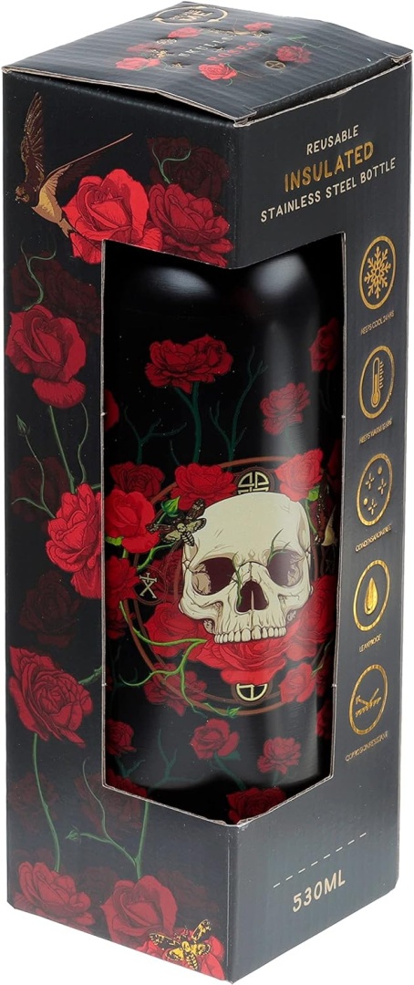 Butelka termiczna - czaszki i roże