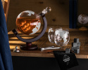 Karafka globus z żaglowcem i szklankami - wersja deluxe
