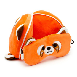 Poduszka z maską na oczy - panda ruda - podróżna lub pracowa