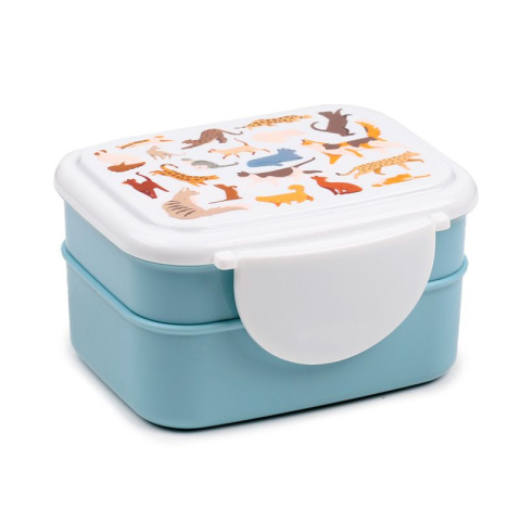 Zestaw pudełek bento ze sztućcami - lunch box - koty