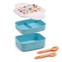 Zestaw pudełek bento ze sztućcami - lunch box - koty