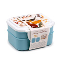 Zestaw pudełek bento ze sztućcami - lunch box - koty